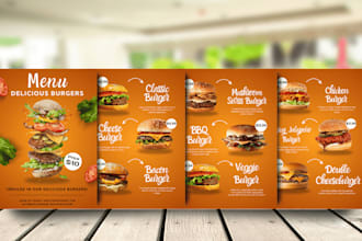 design amazing food restaurant menu