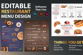 design tv screen menu, digital board menu, food menu