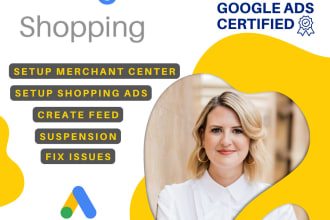 set up google shopping ads campaign in german and englisch