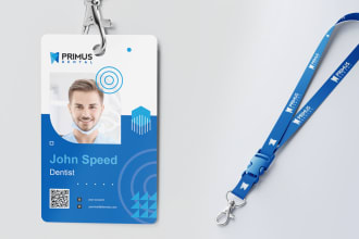 create a premium design for identity cards with lanyard