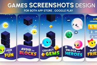 design attractive games screenshots, apps screenshots