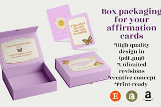 design a beautiful box packaging for your affirmation or oracle cards