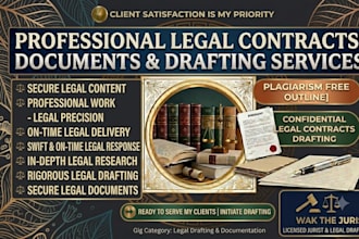 do research, legal documents and law website writing