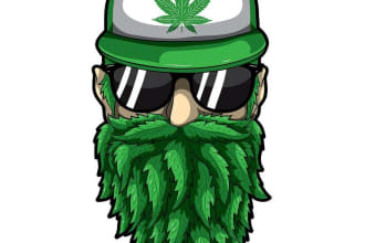make an cannabis mascot logo with illustrator