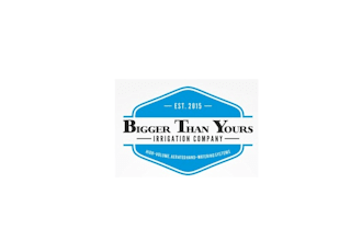 create a vintage tool feel logo for bigger than yours irrigation company