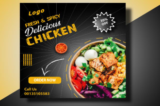 design website banner,socialmedia,food, restaurant, admission, google ads banner