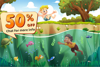 draw a children book with cartoon style