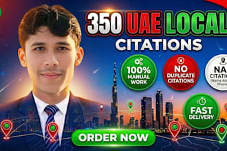 do top 350 live uae local citations manually