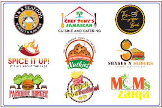 design food ,cafe and restaurant logo with creative thinking