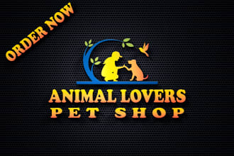 design creative pet,dog,cat and animal logo for your business