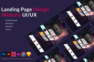 design responsive landing page website UX UI in xd, PSD, ai or figma