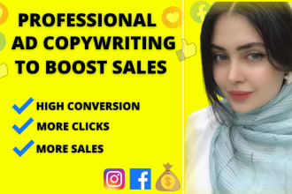do professional ad copywriting for facebook ads to boost sales and CTR ad copy