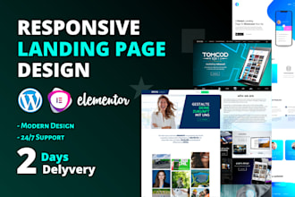 create responsive landing page design, elementor landing page