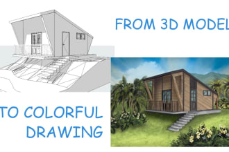 render 3d models in archicad, landscape architecture render