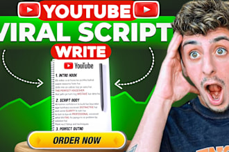 be your youtube scriptwriter and manager for your channel