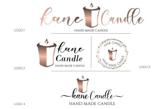 do signature candle logo, luxury candle and product label
