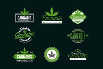 create cannabis medical marijuana hemp weed cdb logo for you