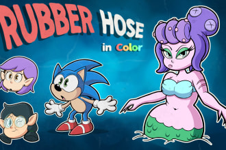 draw rubber hose and retro style art for you