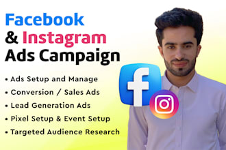 be your facebook and instagram ads campaign manager, fb advertising, meta ads