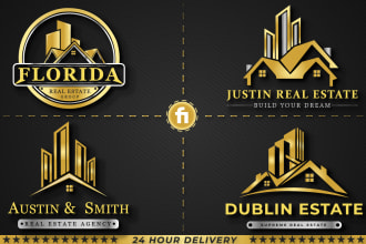 creation construction, real estate, property, and realtor company logo