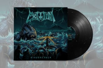 draw detailed horror dark art, metal album cover illustration