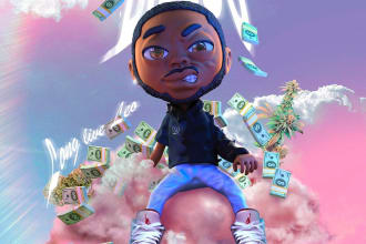 make a 3d custom music cover for your song or album