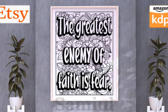 make unique quotes coloring pages, book for kdp, etsy business