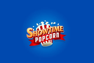 design popcorn food truck  logo