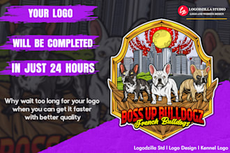 make kennel logo for frenchies and bullies in 24 hours