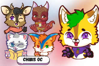 do cute chibi art, fanart furry or oc