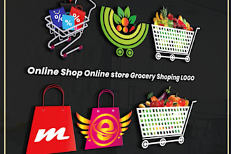 design creative modern online shop store logo