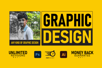 design any graphic design, photo editing, photoshop and illustration work