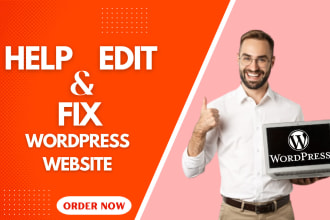 help you fix,edit your wordpress website,keep it secure
