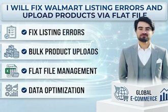 fix walmart listing errors and bulk upload via flat file