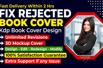 fix rejected book cover or amazon KDP and kindle book cover design
