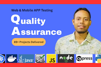 manual QA testing, automation testing for web,  mobile app