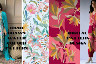 do unique hand drown water color, chintz repeatable pattern