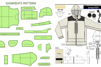 do garments pattern, grade, format change,size spec,techpack