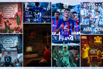 create a football soccer poster with any player you desire