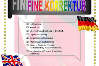 do fine translations, correction and reliable writing