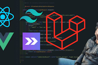 develop full stack laravel, react, vue website for you