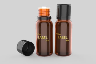 do any kind of liquid bottle 3d design and mockup