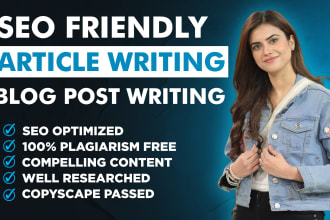 do SEO article writing, blog post writing, website content writing, copywriting