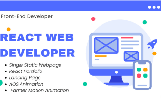 make react next js business portfolio,custom landing webpage