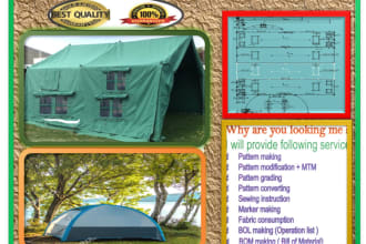 do the sewing pattern for all kind of tent and sheet shelter