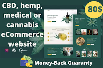 create cbd, hemp, medical, or cannabis ecommerce wordpress website
