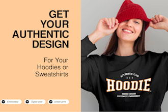 design embroidery print hoodies or sweatshirts college style