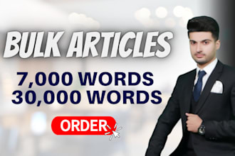 write bulk SEO blog articles or content on any topic
