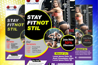 design fitness, workout,yoga,gym,spa,health flyer or poster