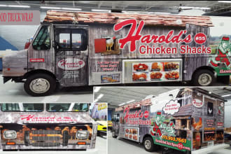 do food truck wrap, food trailer, vehicle wrap decal, for boat, van ,car and bus